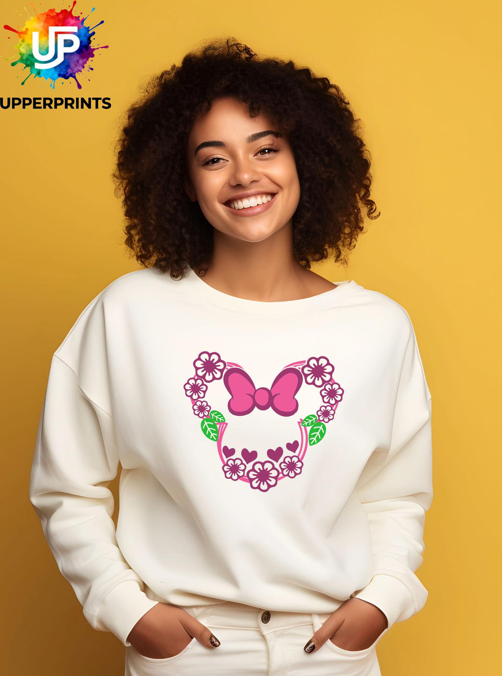 Floral Bow Minnie Mouse Ears Sweatshirt | Mummy and me Jumper Disney