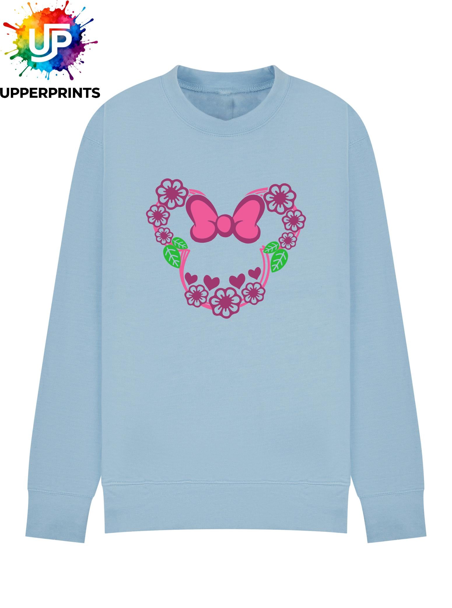 Floral Bow Minnie Mouse Ears Sweatshirt | Mummy and me Jumper Disney