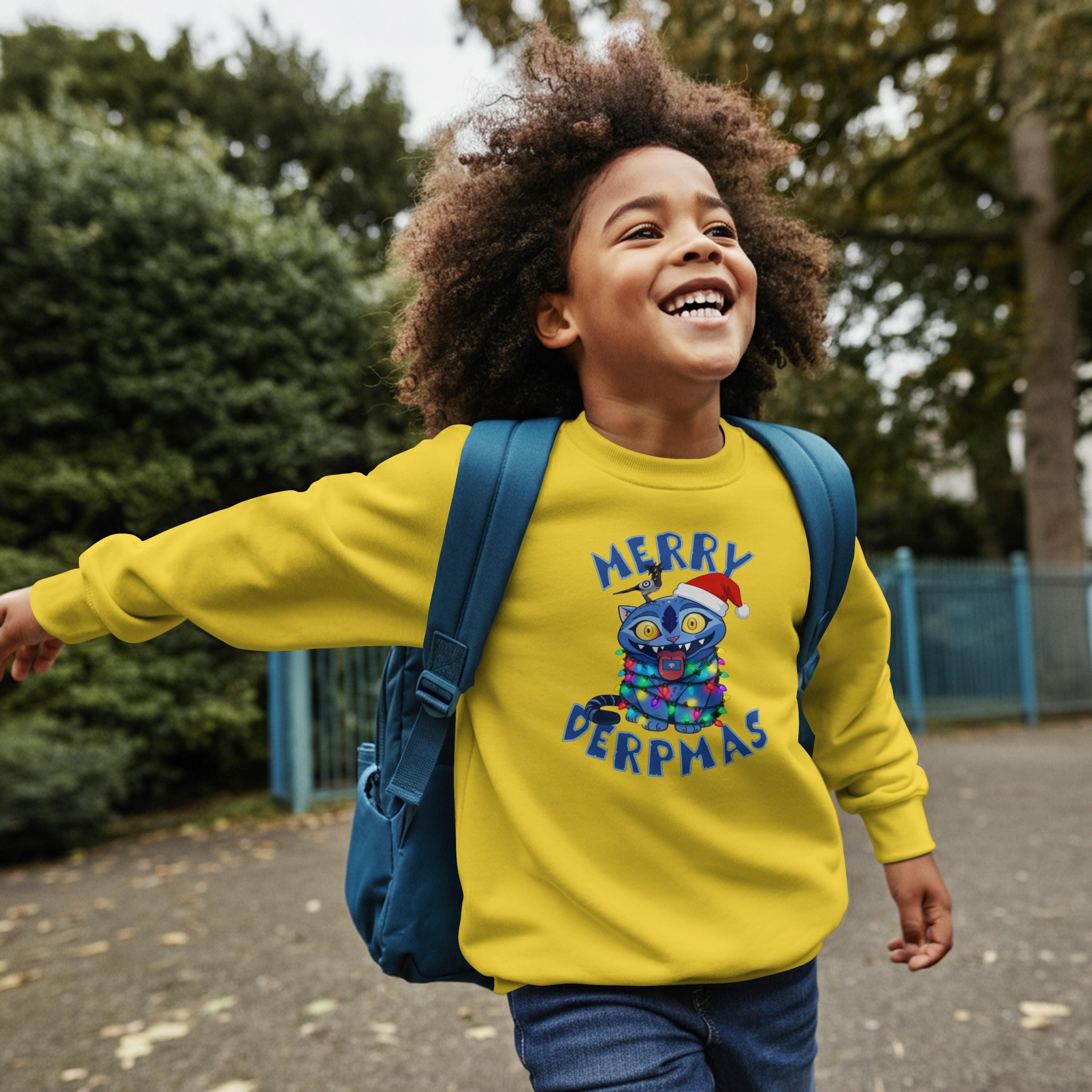 Merry Derpmas Sweatshirt in Childs Yellow