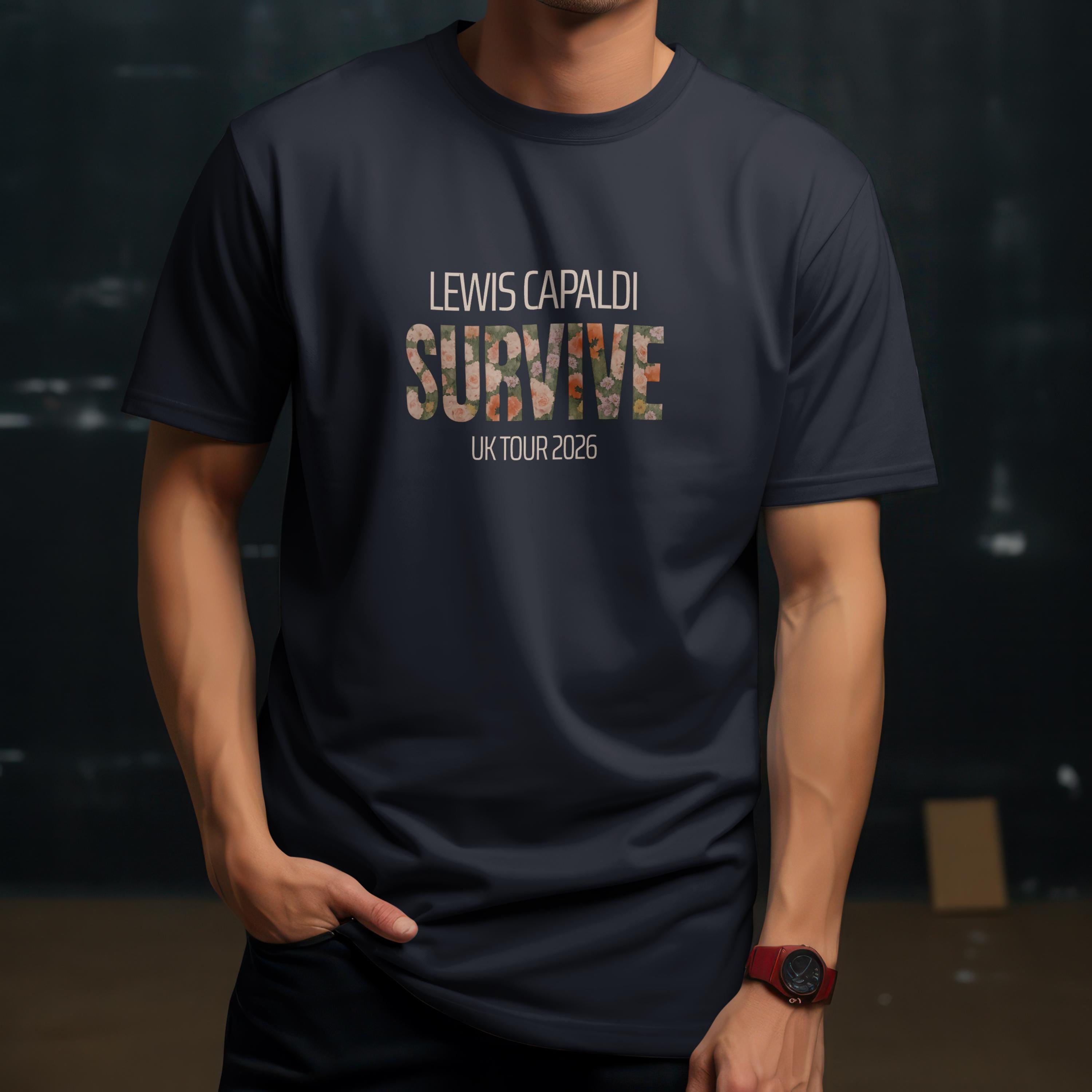 Lewis Capaldi Tour T-Shirt in Navy