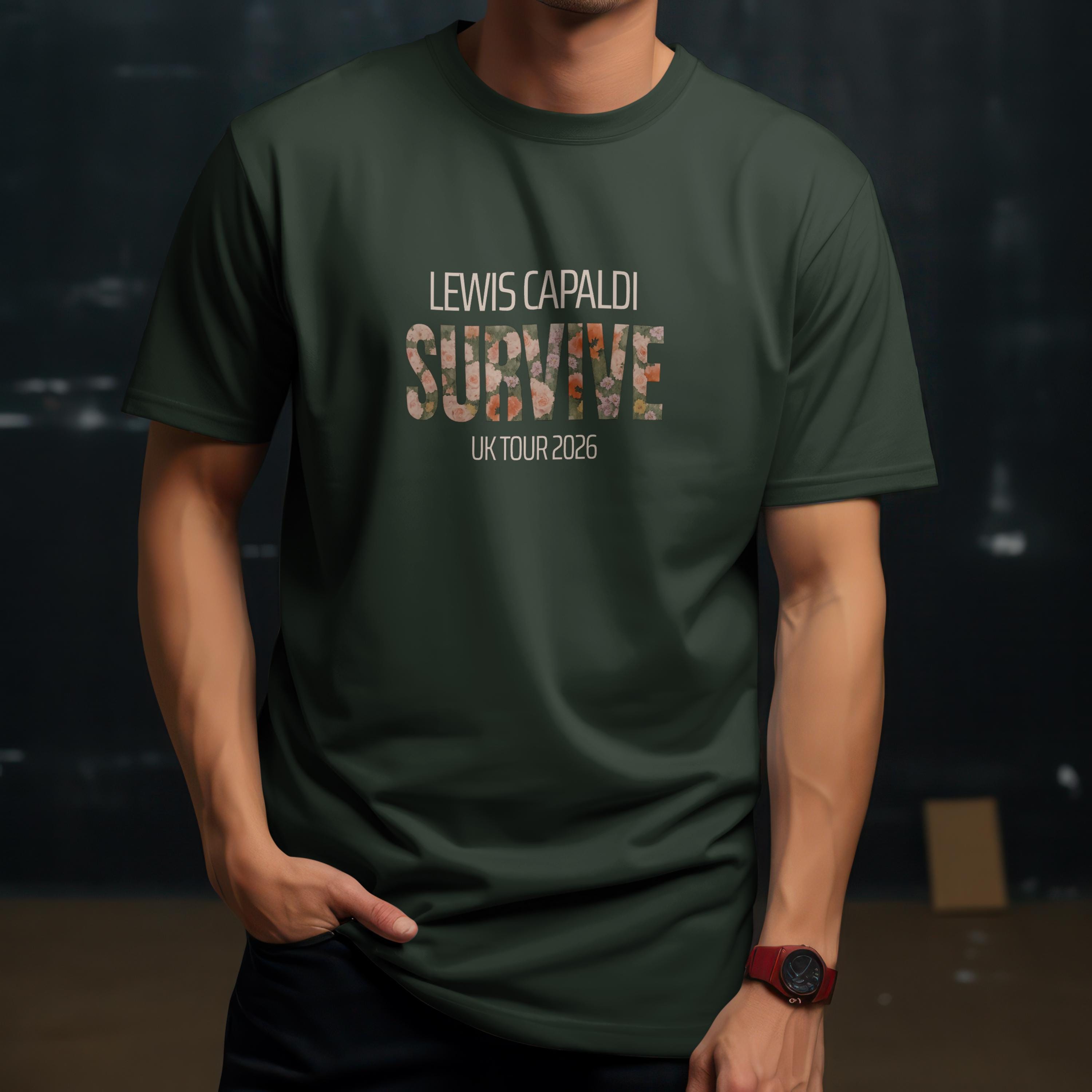 Lewis Capaldi Tour T-Shirt in Forest Green