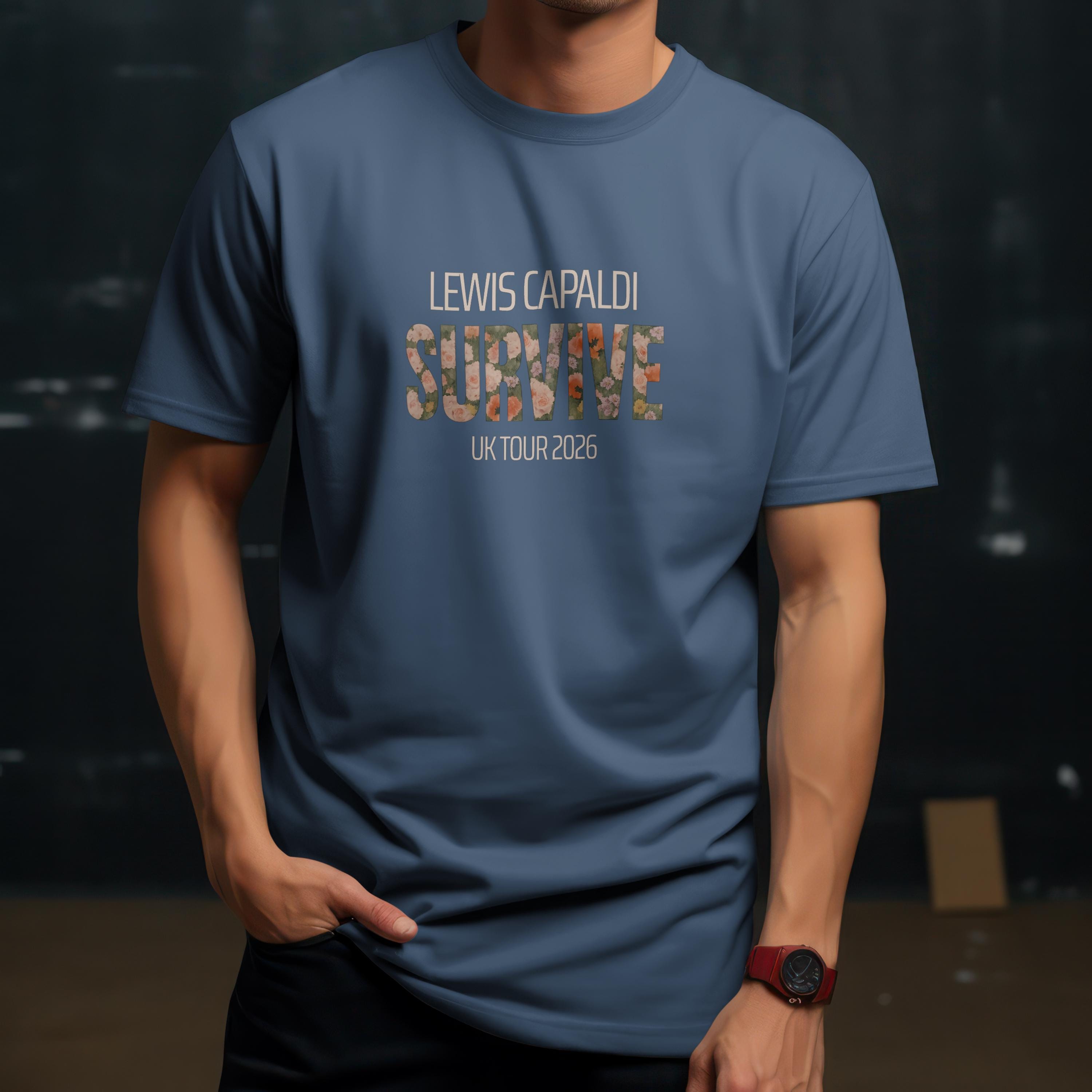 Lewis Capaldi Tour T-Shirt in Indigo Blue
