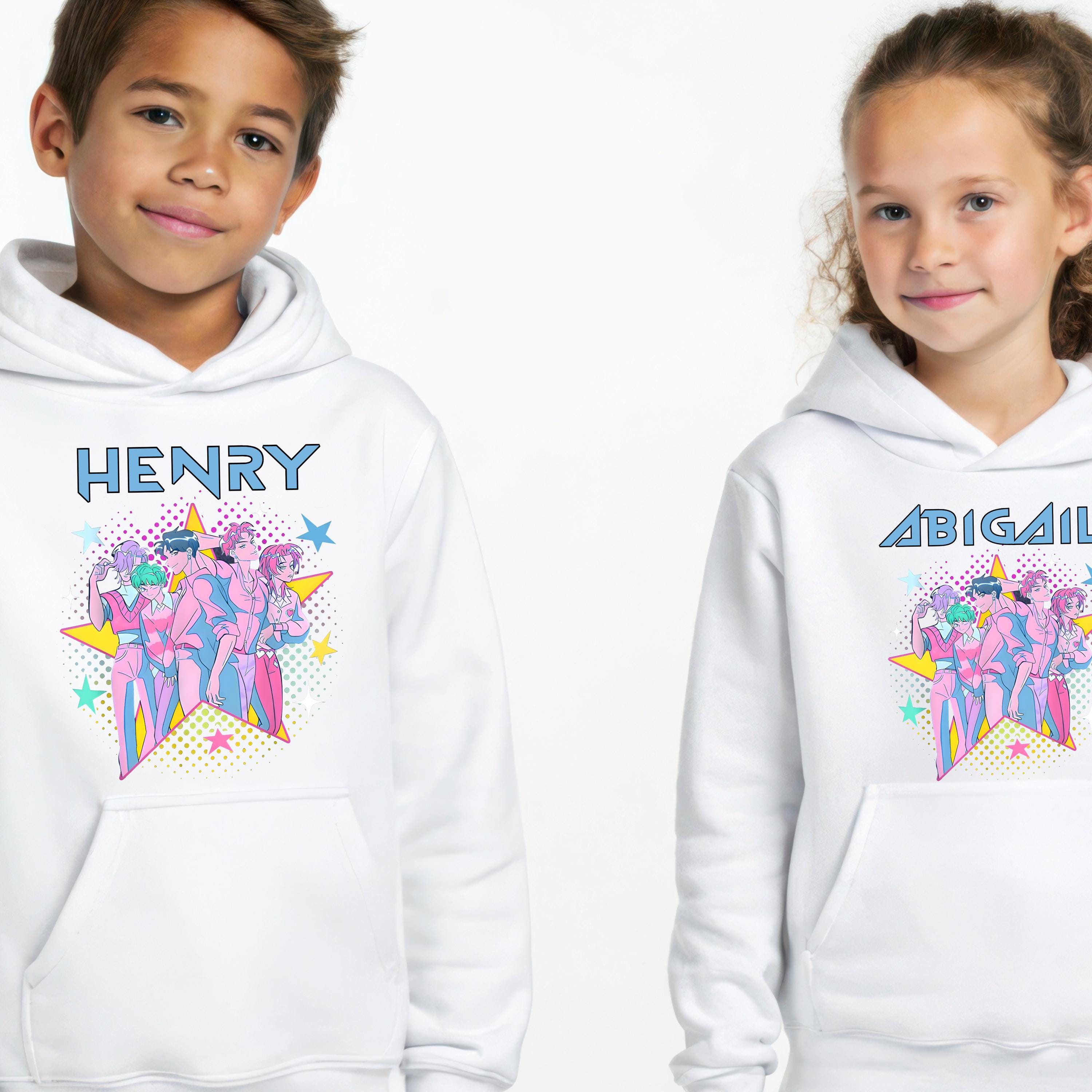 Saja Boys Personalised K-Pop Demon Hunters Kids Hoodie | Custom Name Hood | Kpop Christmas Gift