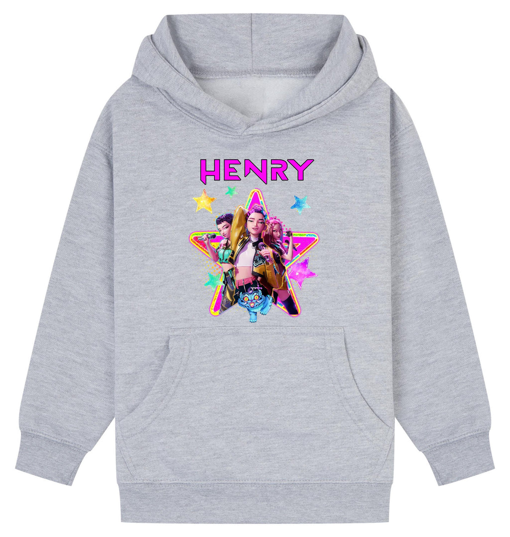 Personalised Huntrix K-Pop Demon Hunters Kids Hoodie | Custom Name Hood | Kpop Gift