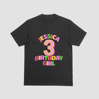 Personalised Birthday Girl Number T-Shirt with Name & Age
