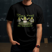 Funny Swamp Shrek Shirt - I Can’t Today I’m Swamped Fun Ogre Themed T-Shirt