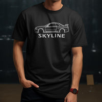 Nissan JDM Car Silhouette T-Shirt, Motorsport Gift for Enthusiasts, Skyline, GTR, Cotton Shirt