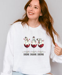 Drink Drank Drunk Christmas Jumper – Festive sweatshirt for Work Parties, Family Gatherings & Drinks!
