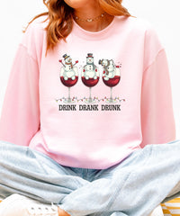 Drink Drank Drunk Christmas Jumper – Festive sweatshirt for Work Parties, Family Gatherings & Drinks!