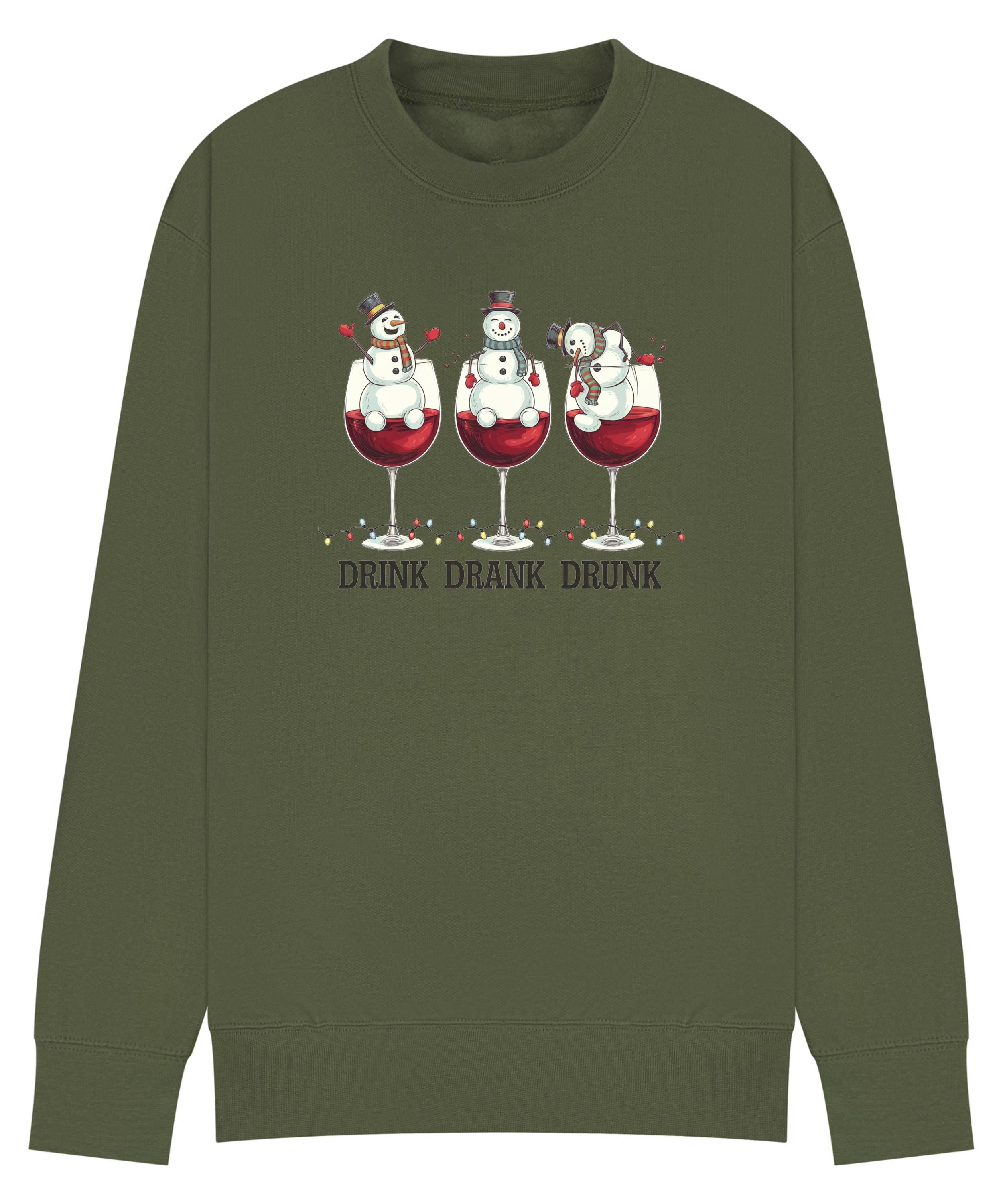 Drink Drank Drunk Christmas Jumper – Festive sweatshirt for Work Parties, Family Gatherings & Drinks!