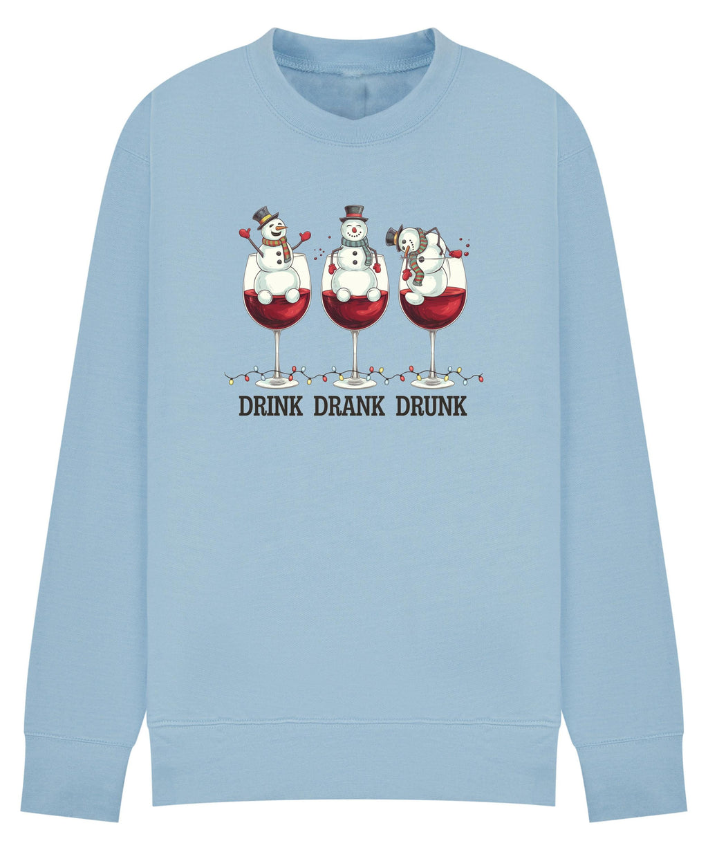 Drink Drank Drunk Christmas Jumper – Festive sweatshirt for Work Parties, Family Gatherings & Drinks!