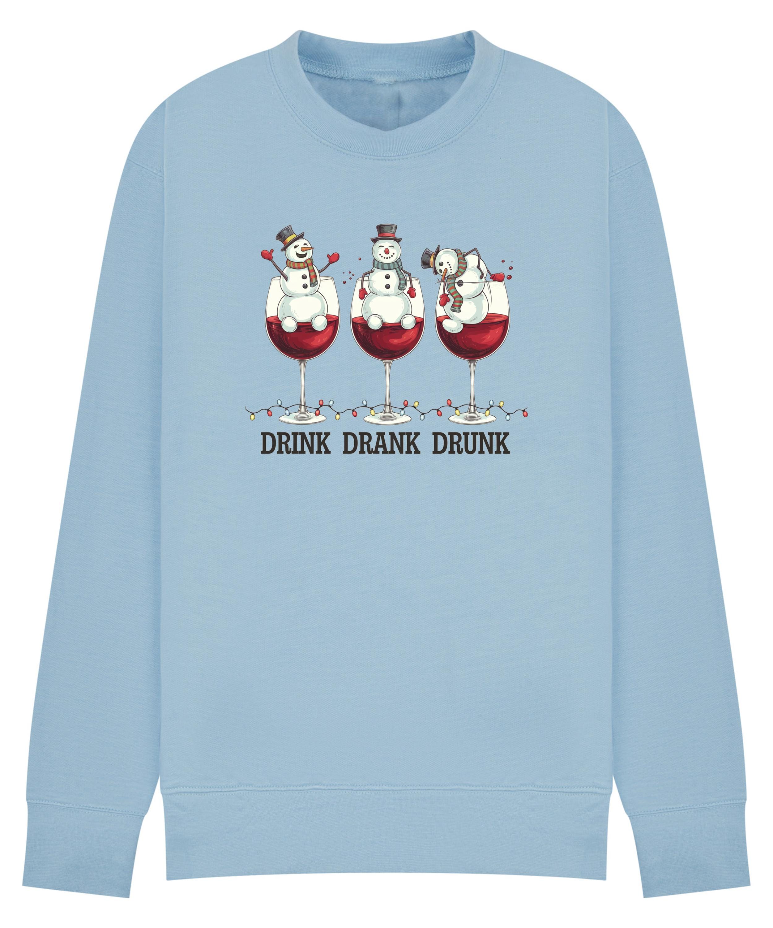 Drink Drank Drunk Christmas Jumper – Festive sweatshirt for Work Parties, Family Gatherings & Drinks!