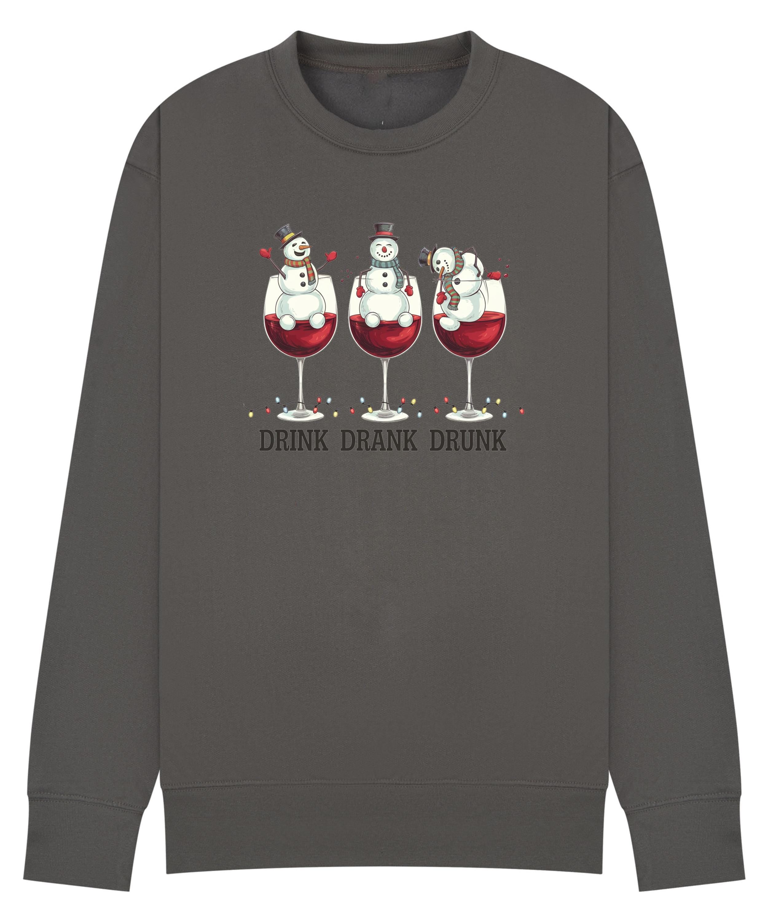 Drink Drank Drunk Christmas Jumper – Festive sweatshirt for Work Parties, Family Gatherings & Drinks!