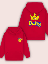 Custom Pokémon Inspired Hoodie – Pikachu Personalised Name on Back – Kids Christmas Gift