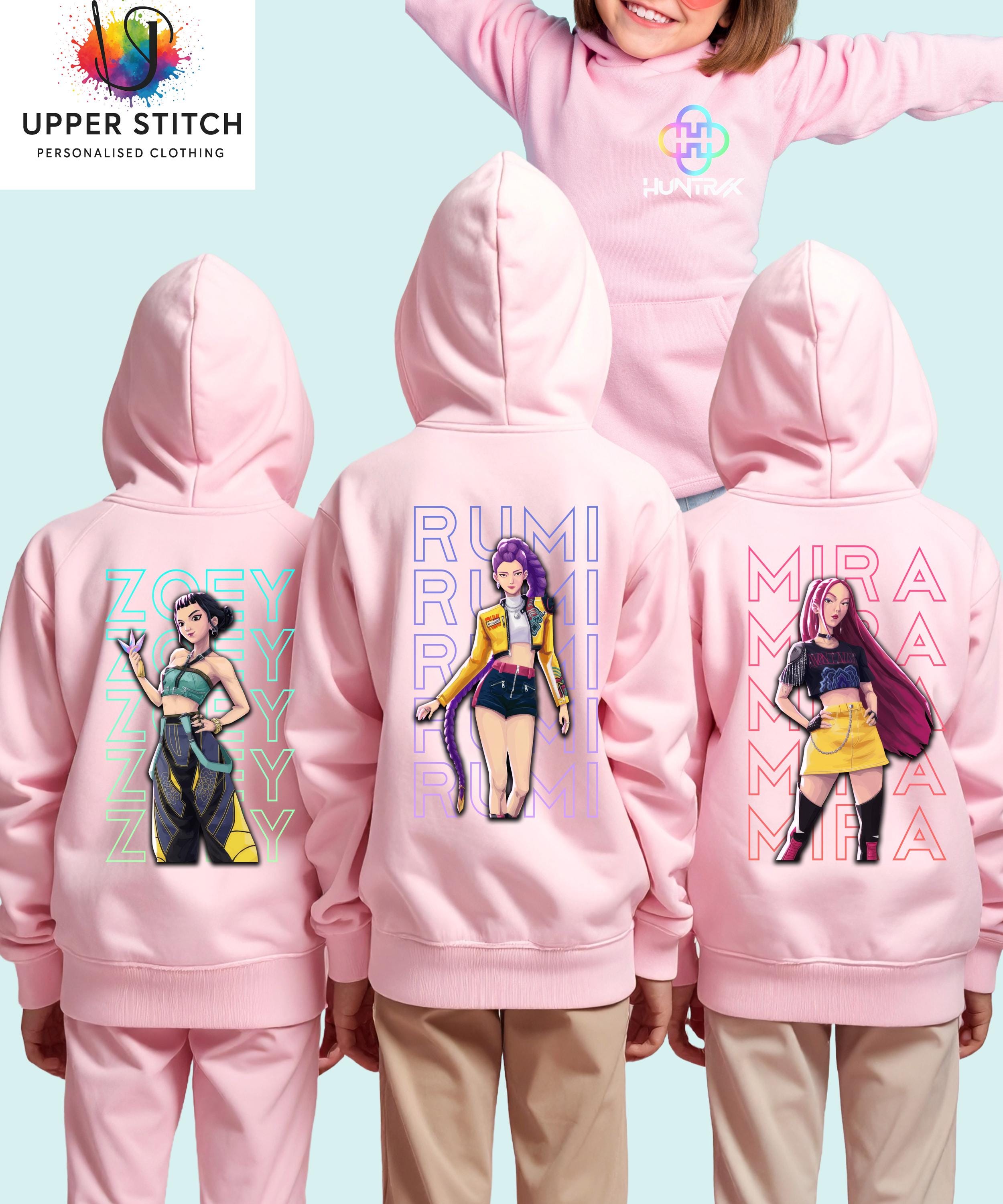 Anime Character Huntrix Hoodie - Zoey, Mira, Rumi K-Pop Demon Hunters hood