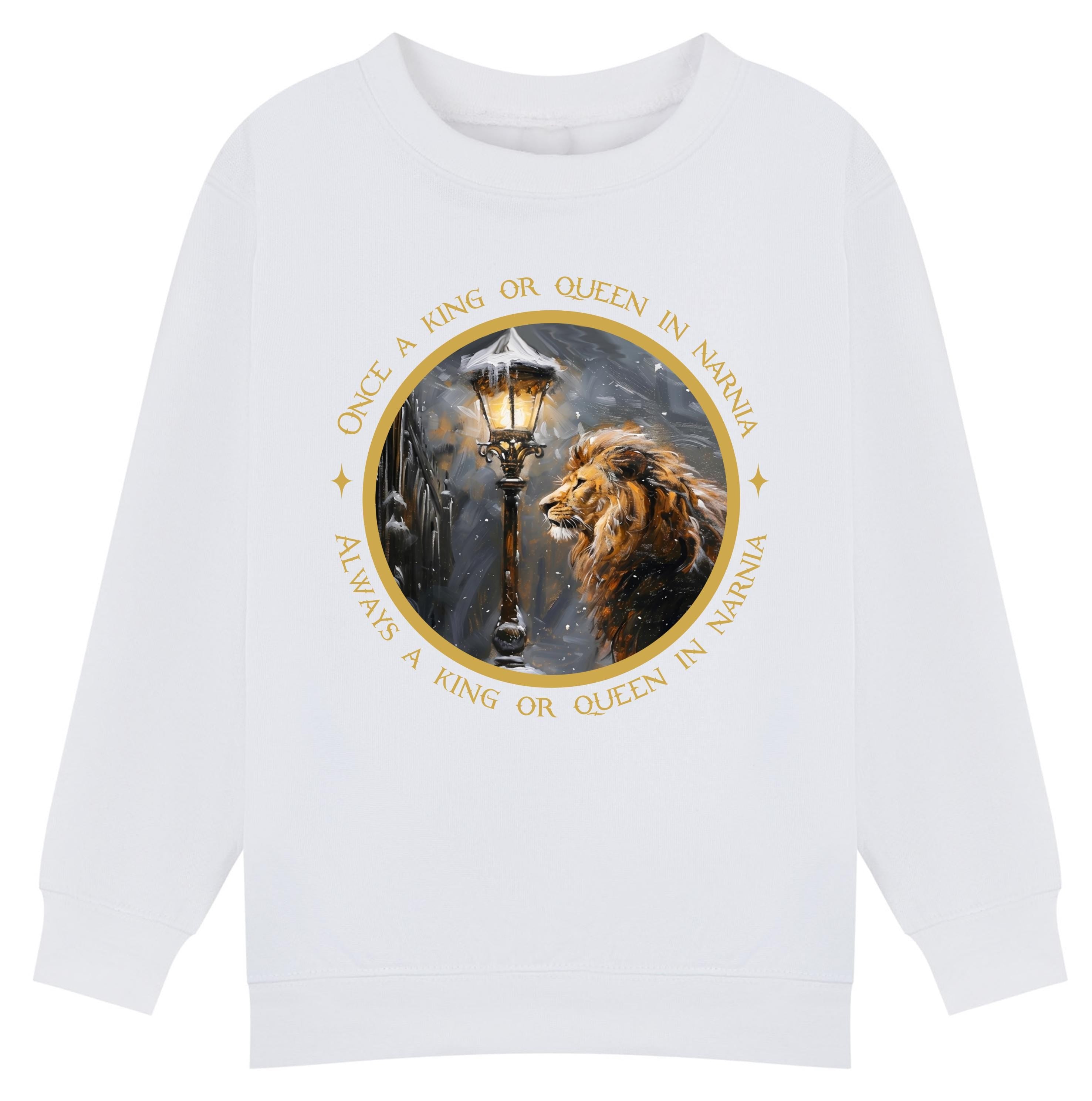 Narnia Sweatshirt Kids & Adults – “Once a King or Queen in Narnia” Lion Jumper – Book Lover