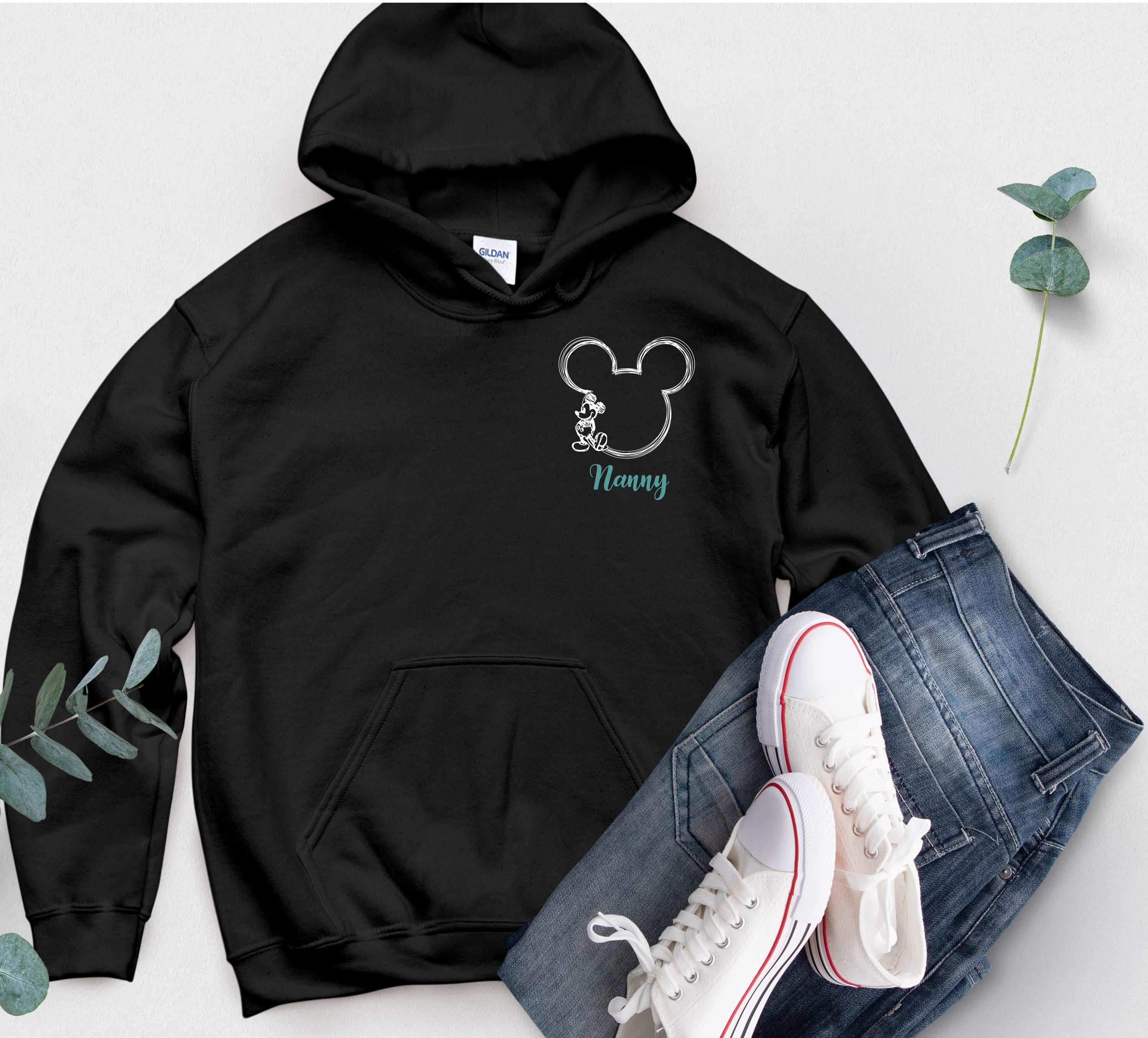 Personalised Disney Hoodie – Mickey or Minnie Back Design | Family Holiday Matching | Custom Name