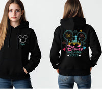 Personalised Disney Hoodie – Mickey or Minnie Back Design | Family Holiday Matching | Custom Name
