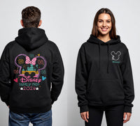 Personalised Disney Hoodie – Mickey or Minnie Back Design | Family Holiday Matching | Custom Name