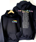 JLS 2025 Tour Hoodie: The Club Is Alive, Rainbow Sparkle Glitter Effect Logo