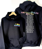 JLS 2025 Tour Hoodie: The Club Is Alive, Rainbow Sparkle Glitter Effect Logo