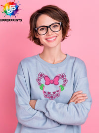 Floral Bow Minnie Mouse Ears Sweatshirt | Mummy and me Jumper Disney