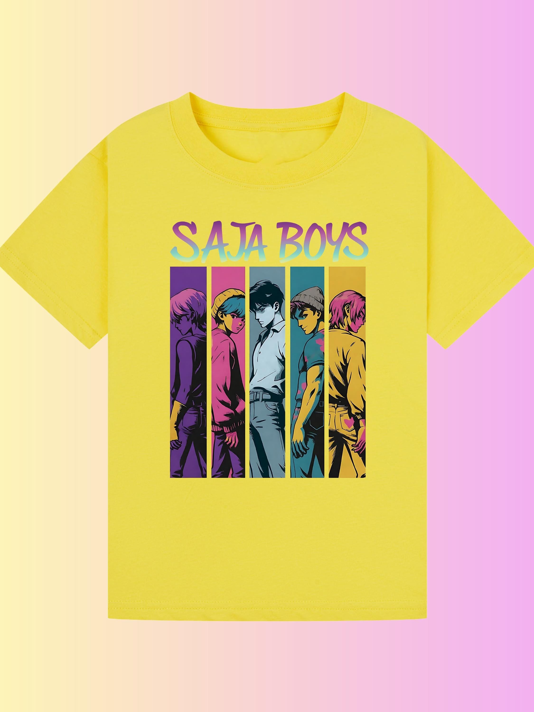 Saja Boys T-Shirt | K-Pop Inspired Comic Strip Graphic Tee | Unisex Kids & Adults