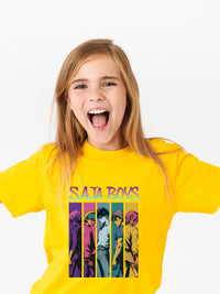 Saja Boys T-Shirt | K-Pop Inspired Comic Strip Graphic Tee | Unisex Kids & Adults