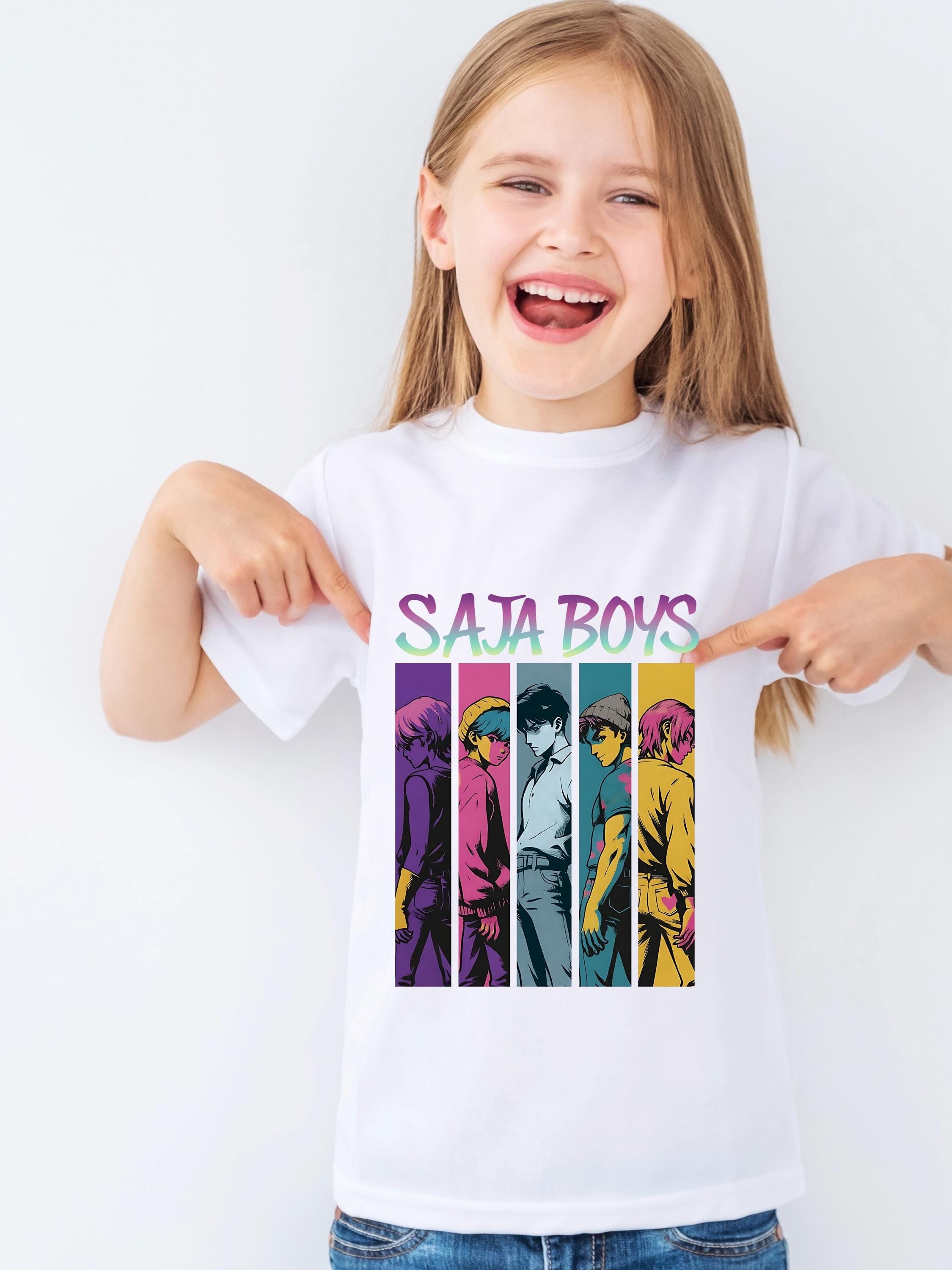 Saja Boys T-Shirt | K-Pop Inspired Comic Strip Graphic Tee | Unisex Kids & Adults