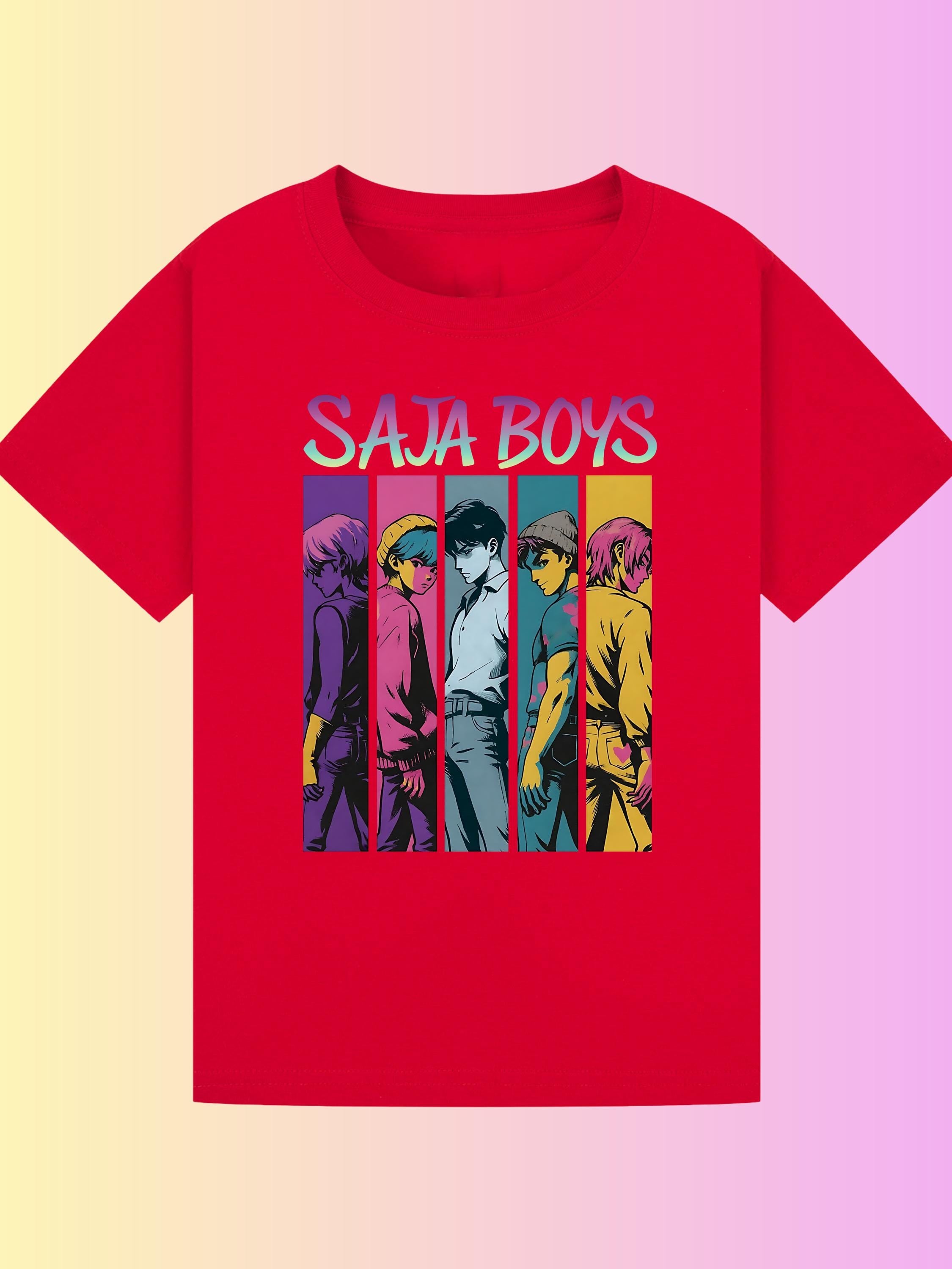 Saja Boys T-Shirt | K-Pop Inspired Comic Strip Graphic Tee | Unisex Kids & Adults