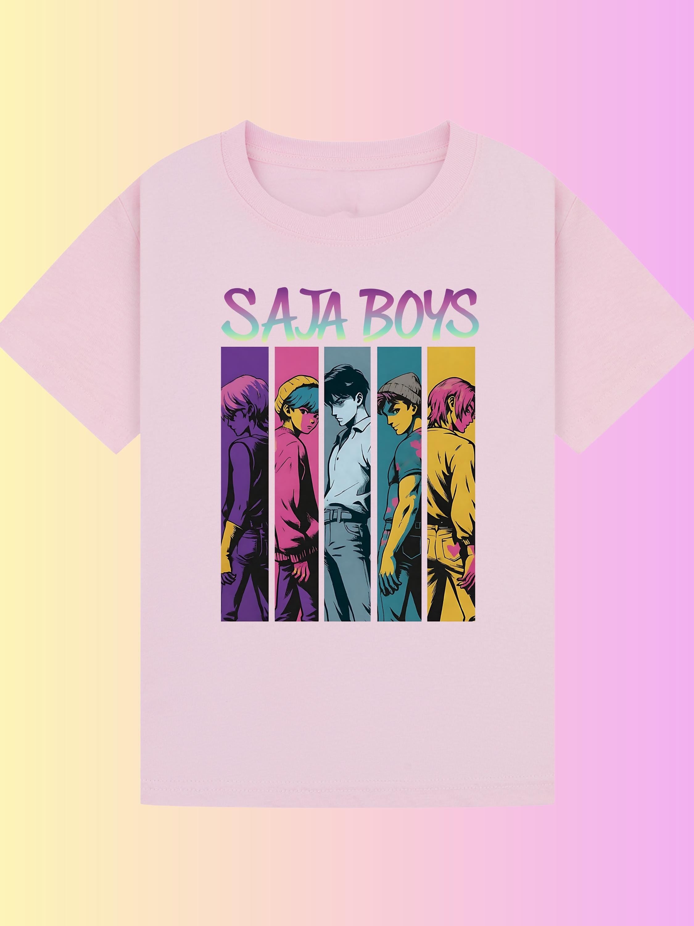 Saja Boys T-Shirt | K-Pop Inspired Comic Strip Graphic Tee | Unisex Kids & Adults