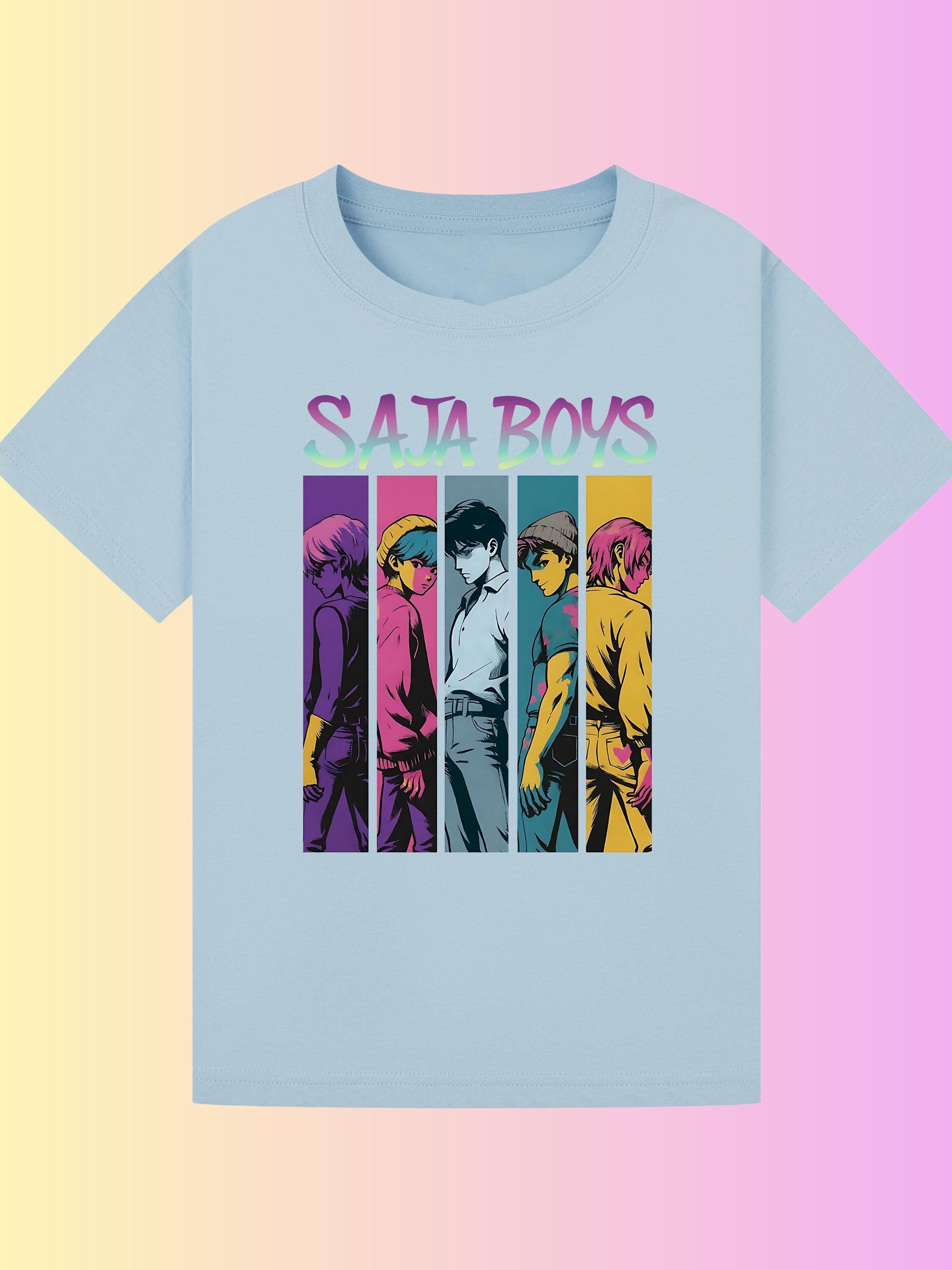 Saja Boys T-Shirt | K-Pop Inspired Comic Strip Graphic Tee | Unisex Kids & Adults