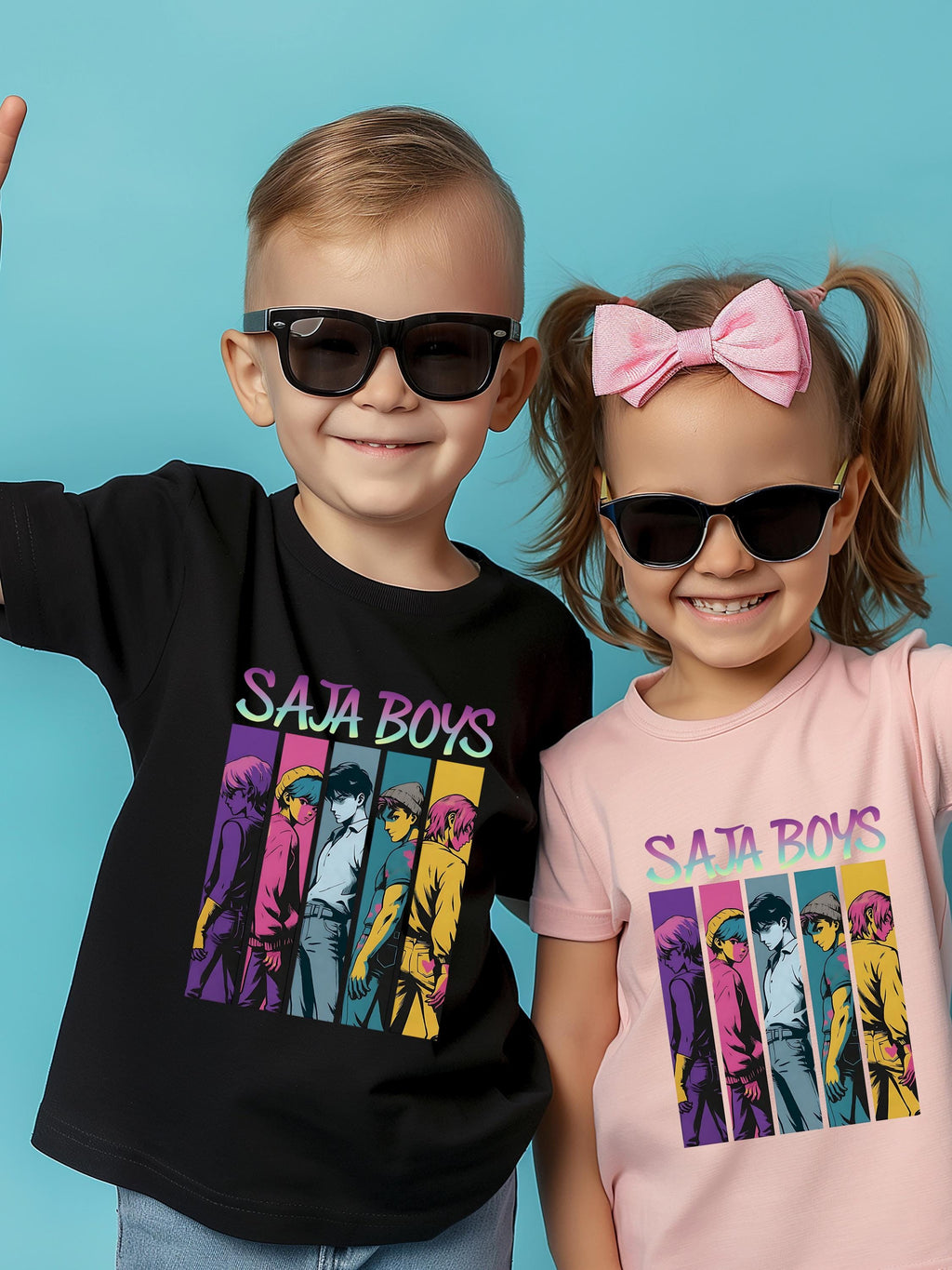 Saja Boys T-Shirt | K-Pop Inspired Comic Strip Graphic Tee | Unisex Kids & Adults