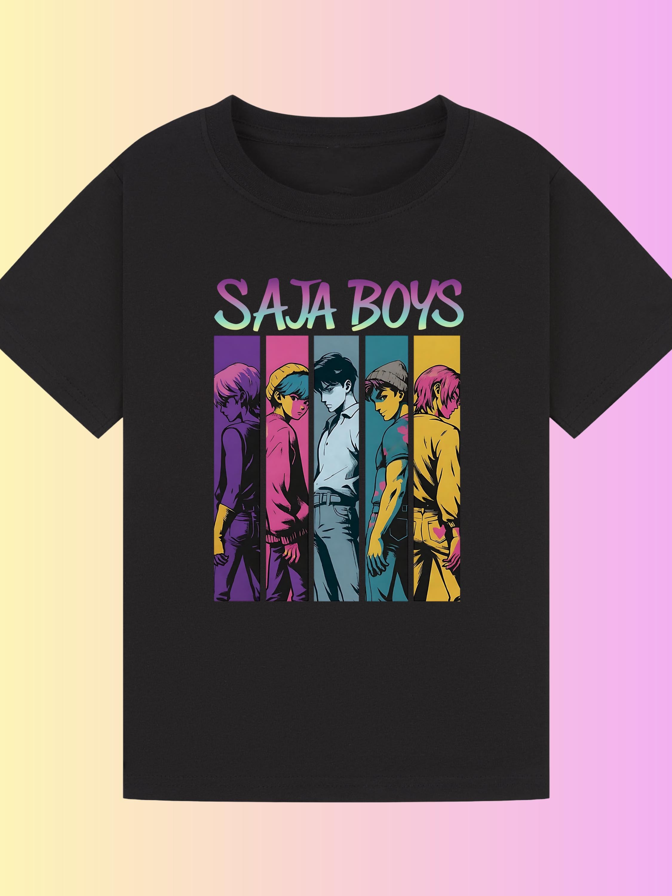 Saja Boys T-Shirt | K-Pop Inspired Comic Strip Graphic Tee | Unisex Kids & Adults