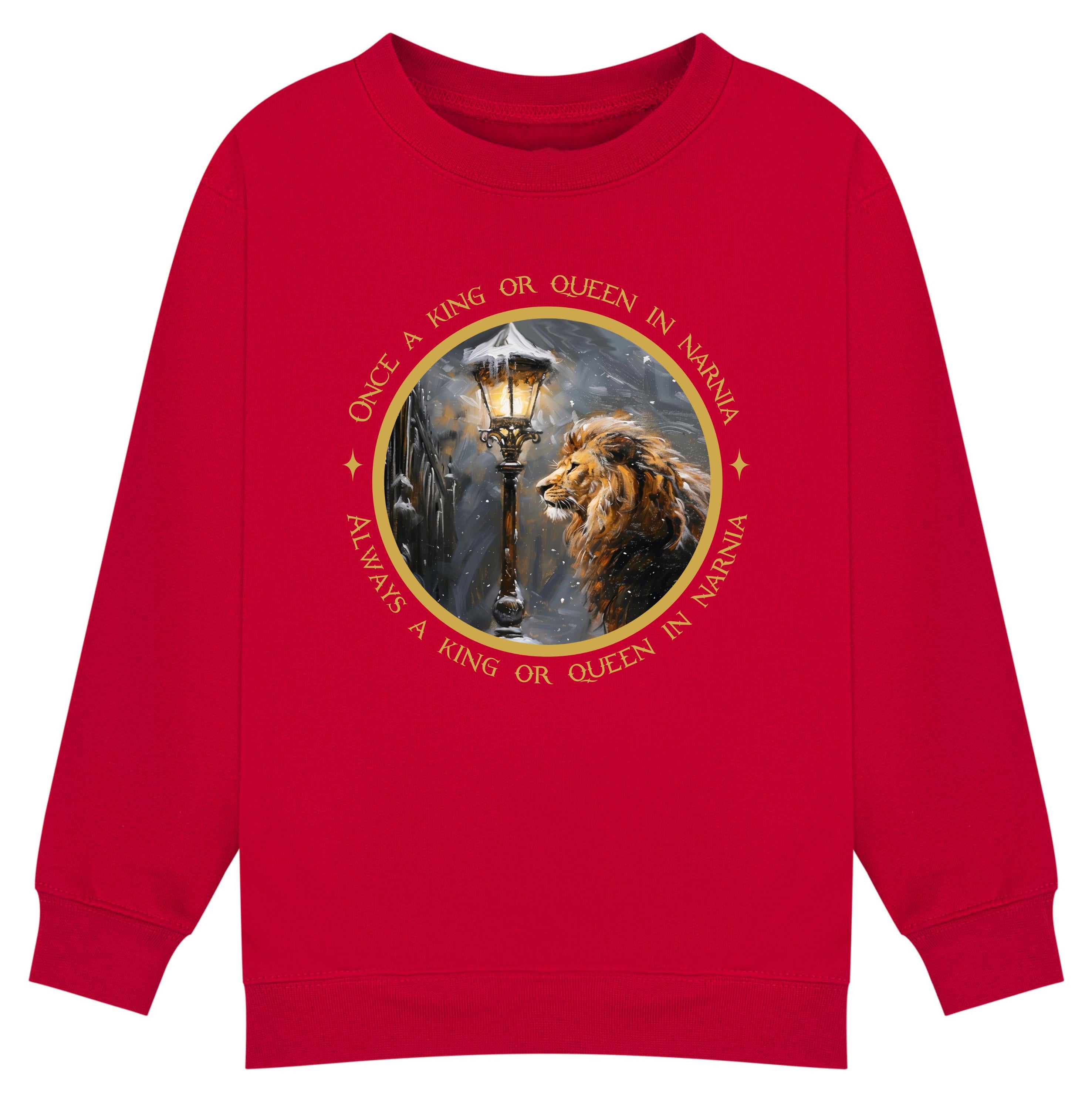 Narnia Sweatshirt Kids & Adults – “Once a King or Queen in Narnia” Lion Jumper – Book Lover
