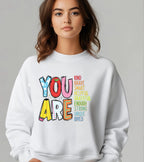 You Are Enough Affirmation Sweatshirt | Positive Message Jumper for Kids | Teacher & Mom Encouragement Top | Kindness Confidence Gift