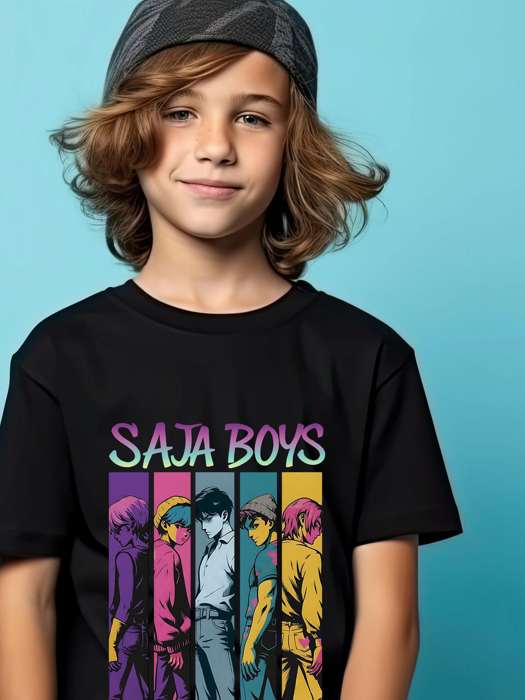 Saja Boys T-Shirt | K-Pop Inspired Comic Strip Graphic Tee | Unisex Kids & Adults