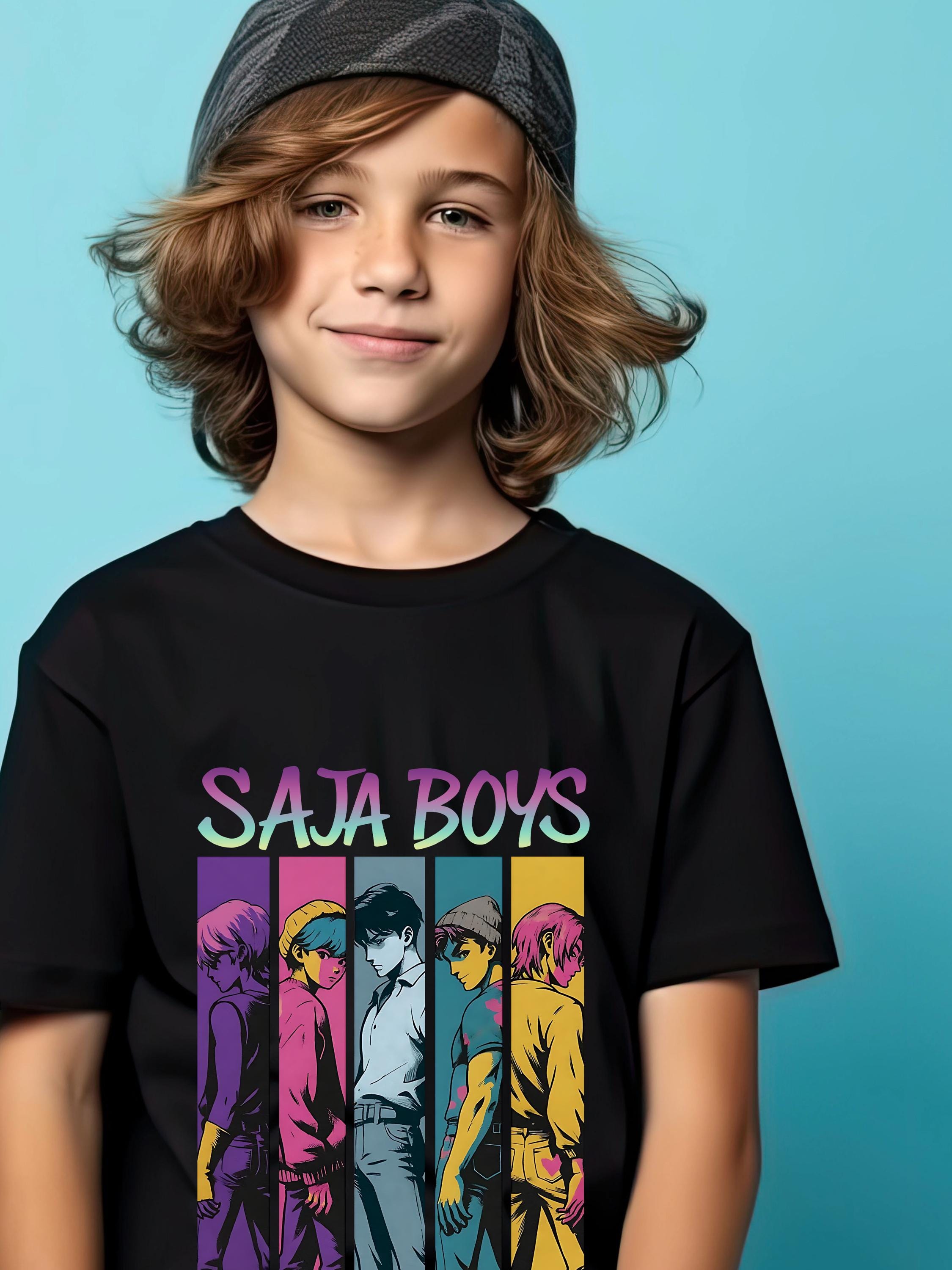 Saja Boys T-Shirt | K-Pop Inspired Comic Strip Graphic Tee | Unisex Kids & Adults