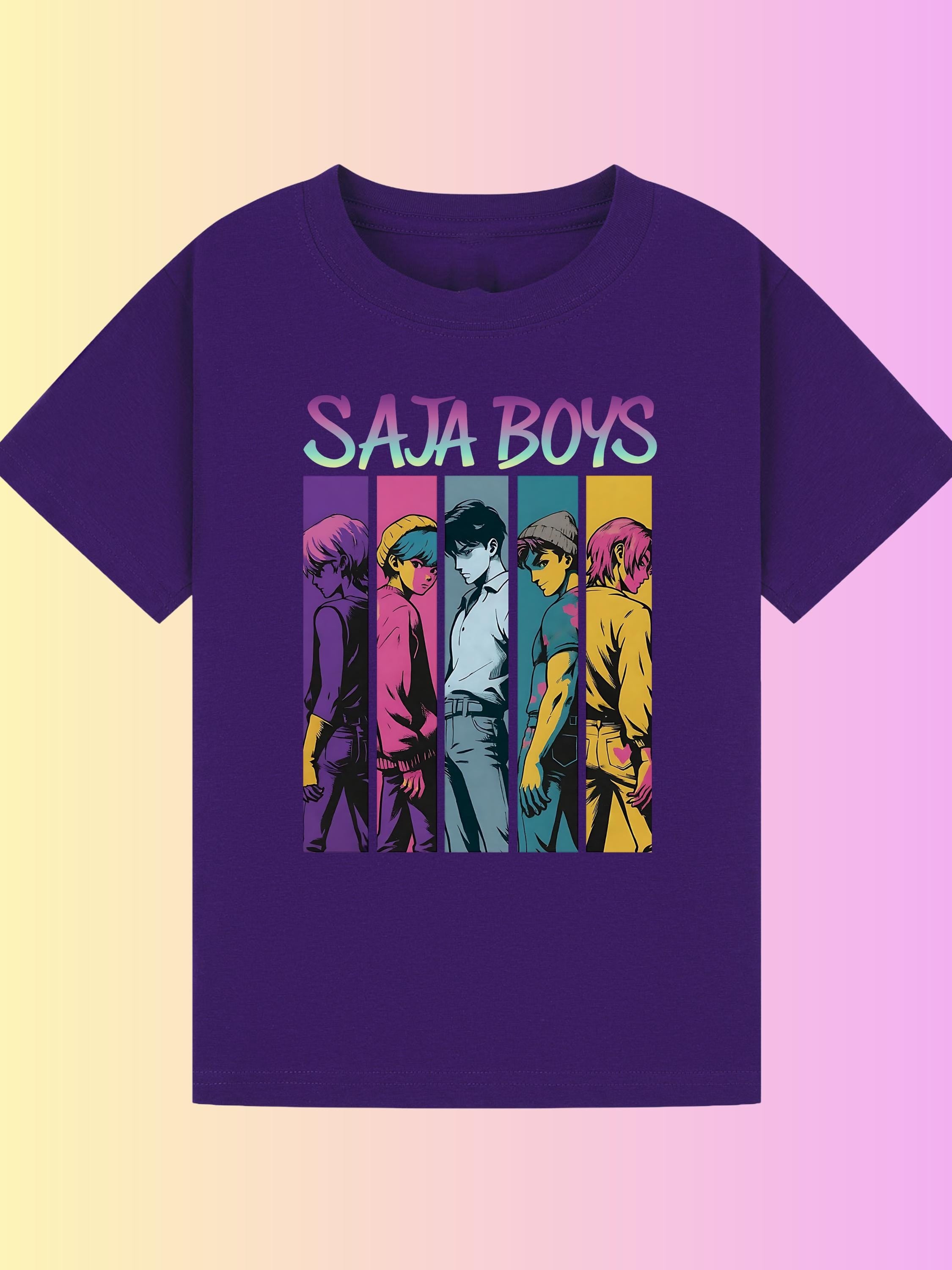 Saja Boys T-Shirt | K-Pop Inspired Comic Strip Graphic Tee | Unisex Kids & Adults