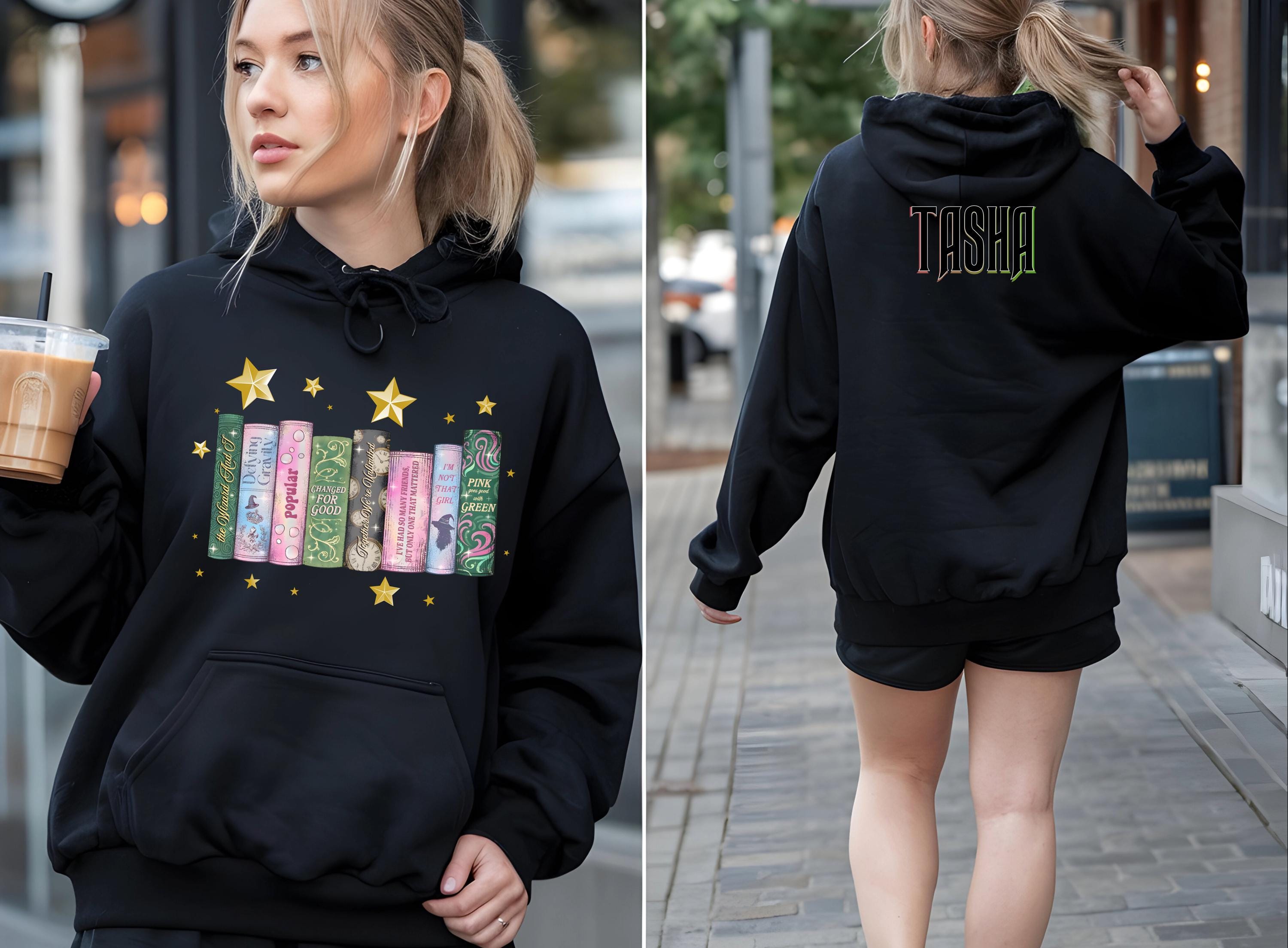 Wicked Hoodie, Personalised Book Spine, Custom Theatre Gift, Unisex & Kids, Musical Fanwear