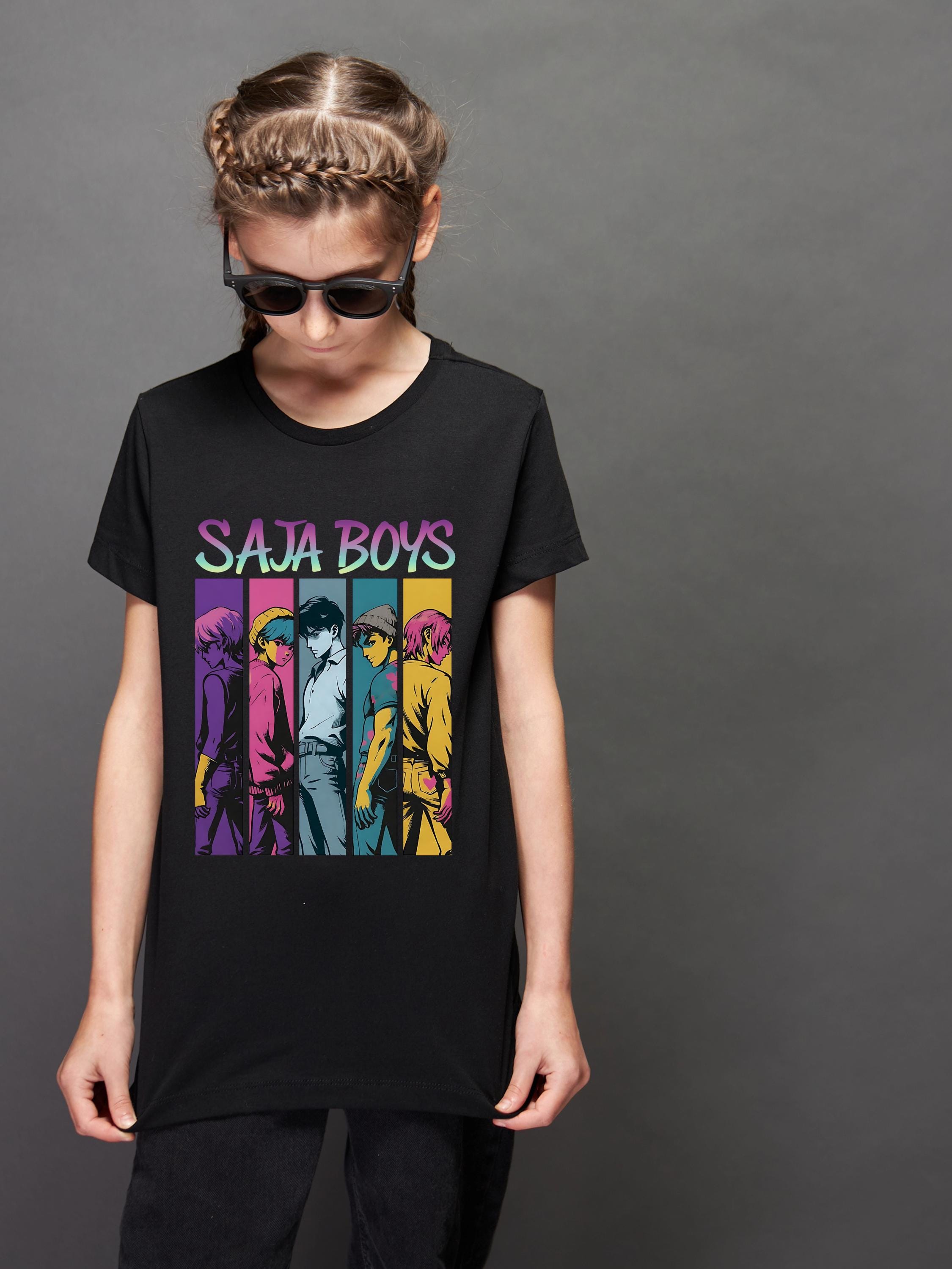 Saja Boys T-Shirt | K-Pop Inspired Comic Strip Graphic Tee | Unisex Kids & Adults