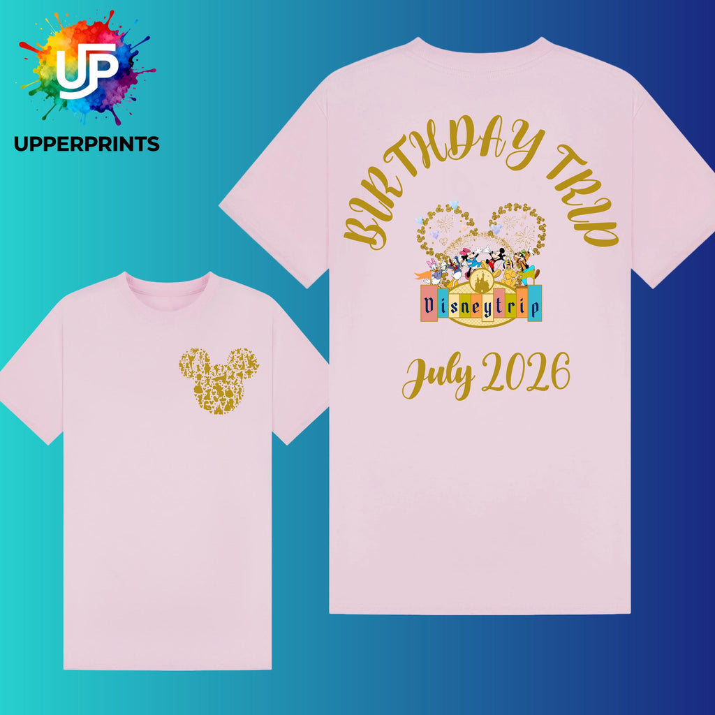 Personalised Disney Trip T-Shirts | Matching Family Disney Shirts | Custom Front & Back | Kids, Adults and Plus size | Disney Holiday Tee