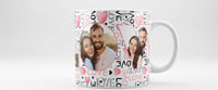 Personalised Valentine Photo Mug – Custom LOVE Mug with 4 Photos – Romantic Gift for Him or Her
