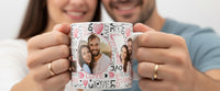 Personalised Valentine Photo Mug – Custom LOVE Mug with 4 Photos – Romantic Gift for Him or Her