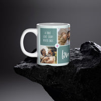 Personalised Valentine Photo Mug – Custom picture Mug with up to 8 Photos – Romantic Gift for Him or Her