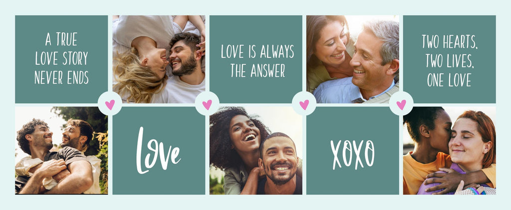 Personalised Valentine Photo Mug – Custom picture Mug with up to 8 Photos – Romantic Gift for Him or Her