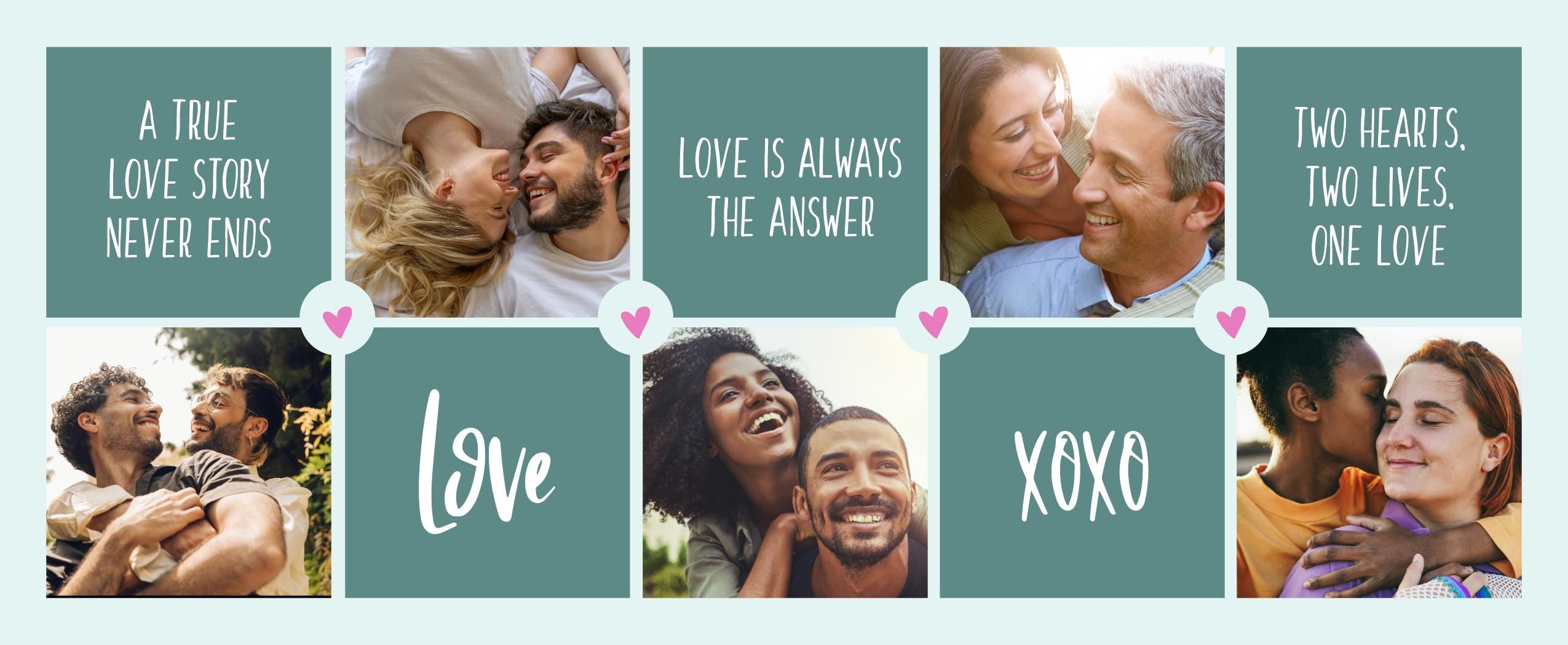 Personalised Valentine Photo Mug – Custom picture Mug with up to 8 Photos – Romantic Gift for Him or Her