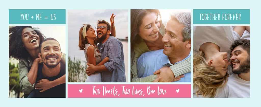 Personalised Valentine Photo Mug – Custom picture Mug with up to 8 Photos – Romantic Gift for Him or Her