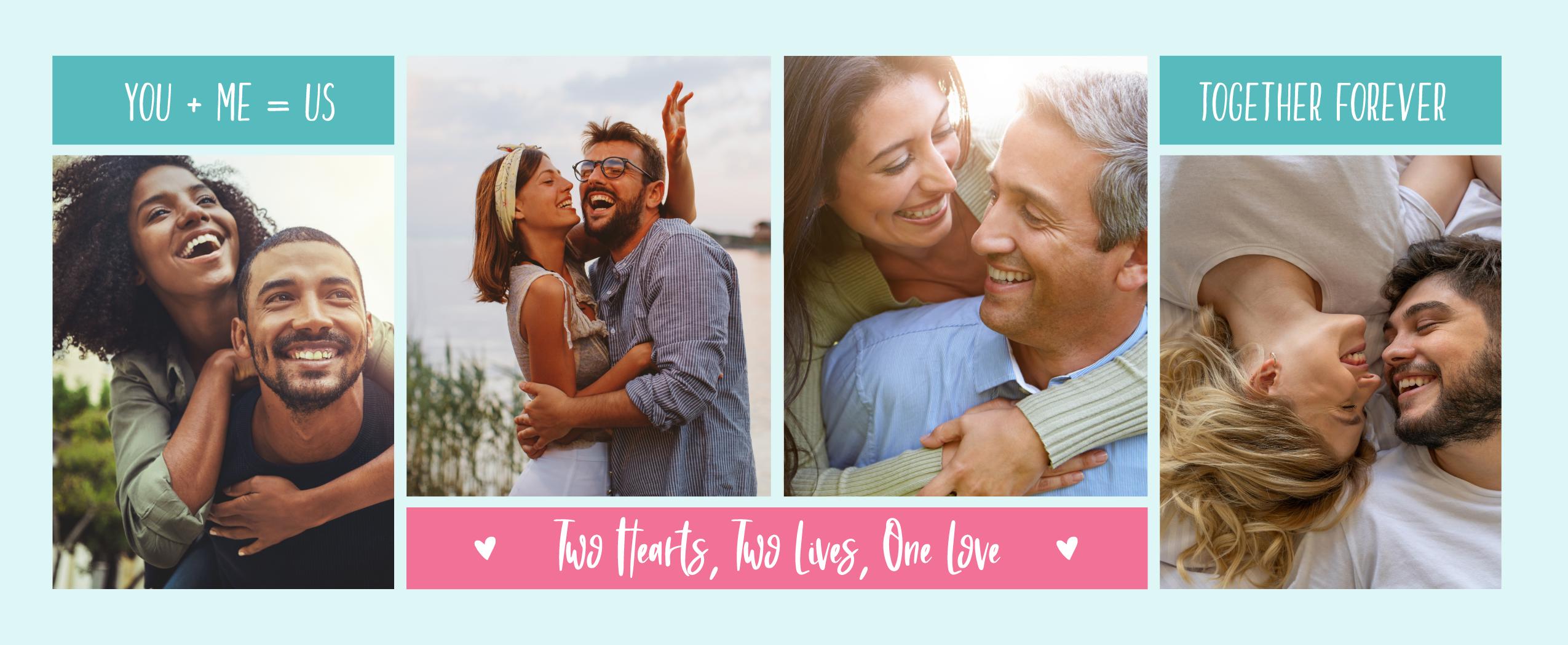 Personalised Valentine Photo Mug – Custom picture Mug with up to 8 Photos – Romantic Gift for Him or Her