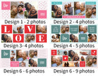 Personalised Valentine Photo Mug – Custom picture Mug with up to 8 Photos – Romantic Gift for Him or Her